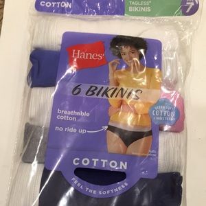 Hanes cotton bikinis 6 pieces